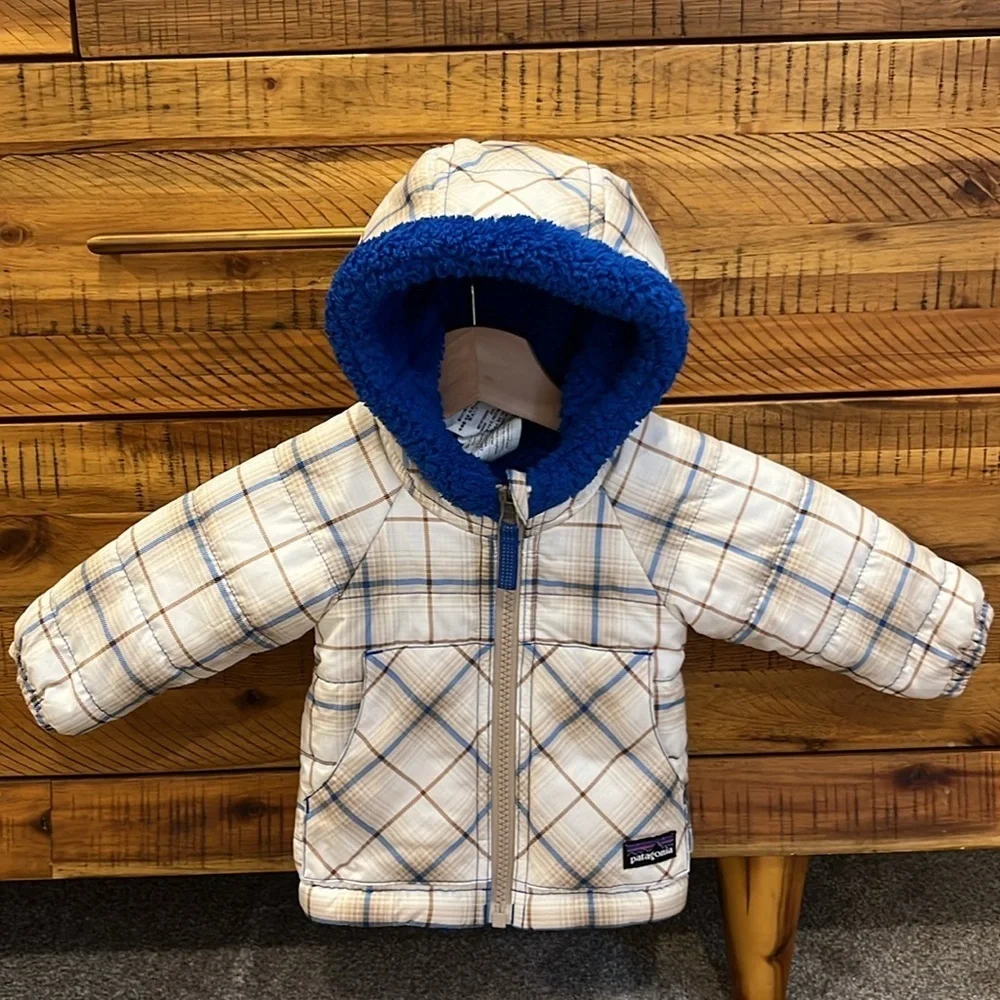 Patagonia Baby Reversible Hooded Jacket with Blue Lining
